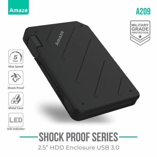 Amaze A209 Shock Proof 2.5 USB 3.0 HDD Case