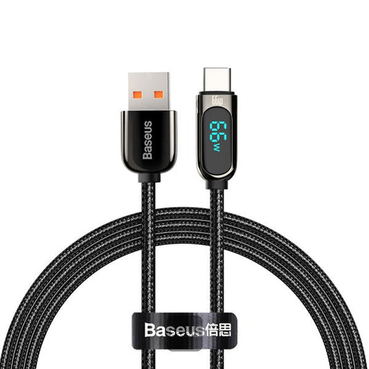 Baseus Display Fast Charging Data Cable USB to Type-C 66W 1m Black