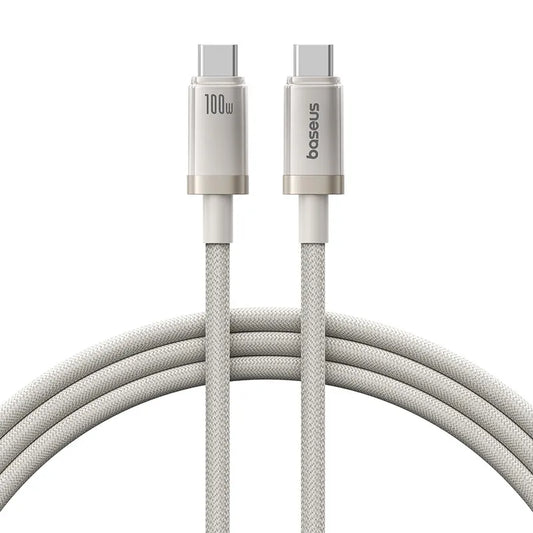 Baseus Titanium Alloy Fast Charging Cable Type-C to Type-C 100W 1m Galaxy Titanium Gold