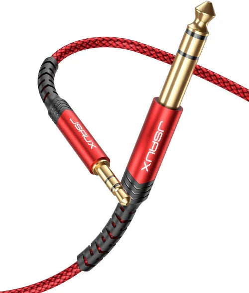 Jsaux CM0006 3.5mm to 6.35mm Audio Cable 1.2m Red