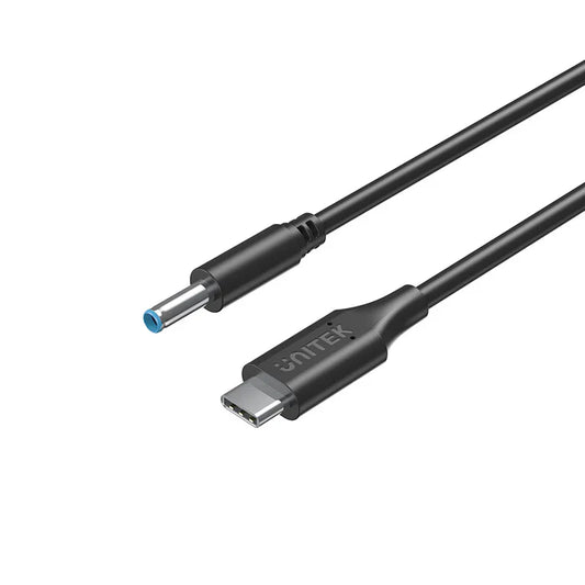 Unitek C14117BK 65W USB C to DC Charging Cable DC Jack 4.5 x 3.0 mm for HP Laptops 1.8m